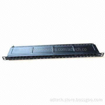 Patch Panel, 0.5U Half-U, Cat6A, 24-port, Dual IDC